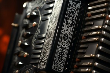 close up of an accordion. Generative AI