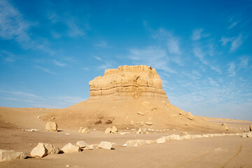 Fototapeta na wymiar Landscape in Egypt desert - wadi el rayan - El Fayoum mountains