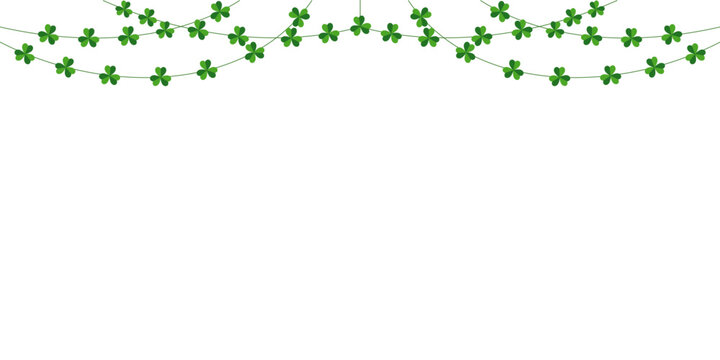 clover leaves border. vector banner with clover illustration for st patricks day