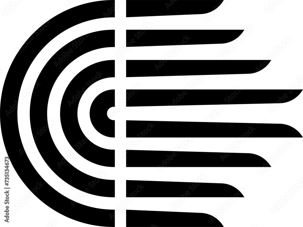 Poster abstract geometric design element. black flat geometrical pattern design. png with transparent backg