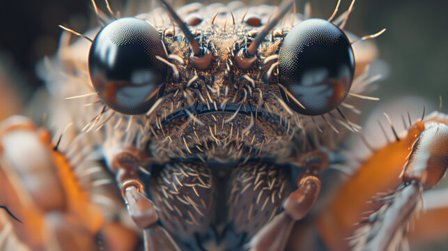 Extreme Close-Up of a Fly's Compound Eyes