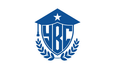 YB three letter iconic academic logo design vector template. monogram, abstract, school, college, university, graduation cap symbol logo, shield, model, institute, educational, coaching canter, tech