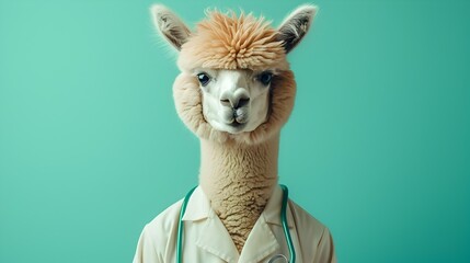 Llama as a Doctor: A Unique and Humorous Studio Shot