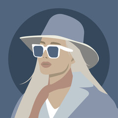 The image of a lady in a hat