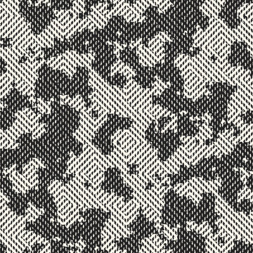 Monochrome Brushed Broken Grid Camouflage Pattern