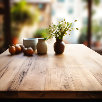 Kitchen background top counter interior wood blur home wooden empty room light white. Top kitchen product background desk modern window food display design texture tabletop restaurant board wall space