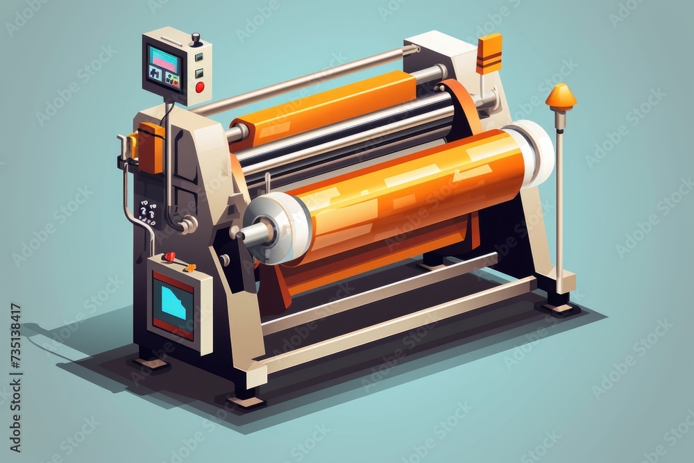 Poster a machine sitting on top of a table. suitable for technology and industrial concepts