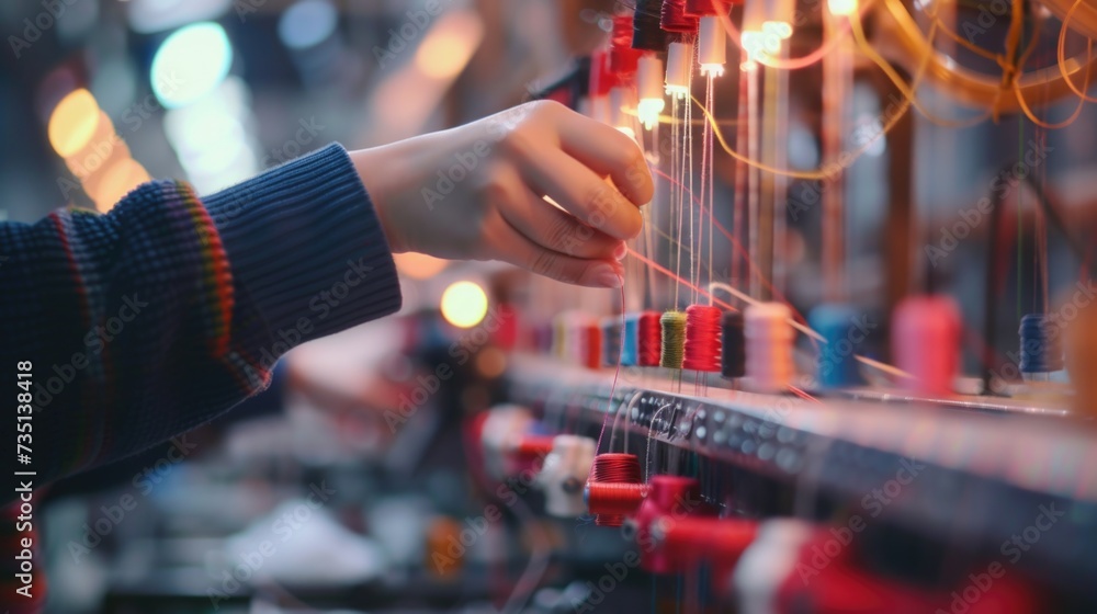 Aufkleber a person operating a machine in a factory. suitable for industrial and manufacturing concepts