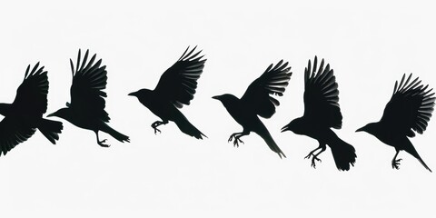 Obraz premium Birds flying together in a captivating aerial display. Perfect for nature enthusiasts and birdwatchers.