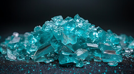 Obraz premium Broken glass on a black background