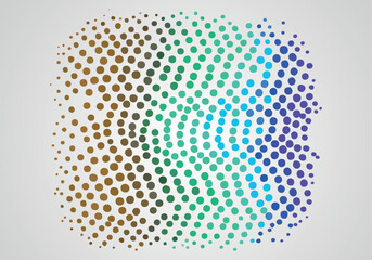 Circular ornament. Pattern of dots, particles, molecules, fragments. Poster for technology, medicine, presentations, business.