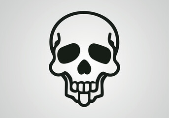 The skull icon. Black silhouette of a human skull. Vector illustration isolated on a white background for design and web.