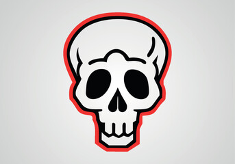 The skull icon. Black silhouette of a human skull. Vector illustration isolated on a white background for design and web.