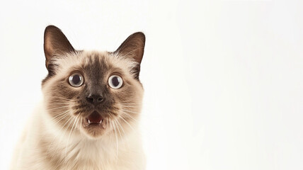 Surprised Siamese cat
