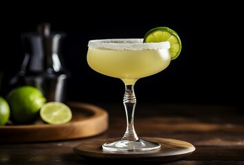 Potent Margarita cocktail. Ice fresh lime. Generate Ai