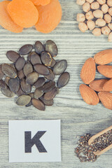 Healthy nutritious food as source natural vitamin K, fiber and other minerals