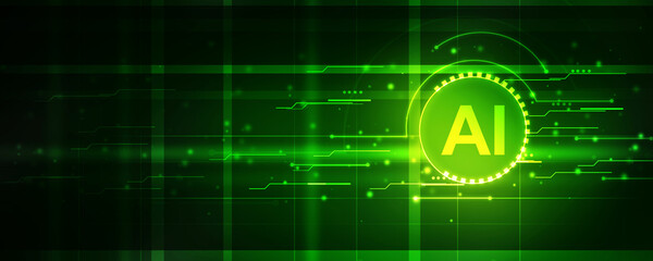 2d illustration Artificial Intelligence (AI) concept