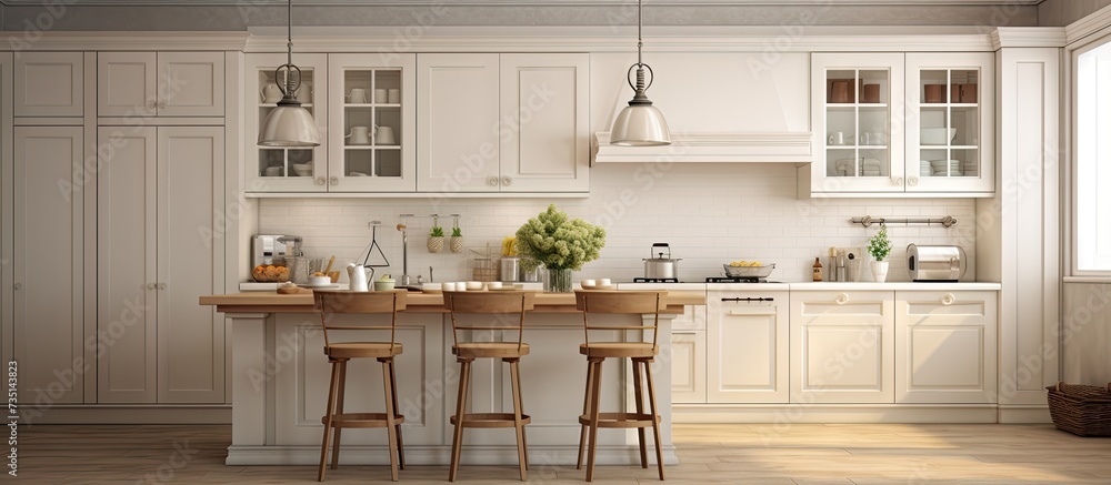 Fototapete neutral color palette classic kitchens often use neutral colors such as whites creams beige and soft