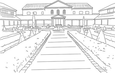 Sketch of reconstructed Roman villa Borg 