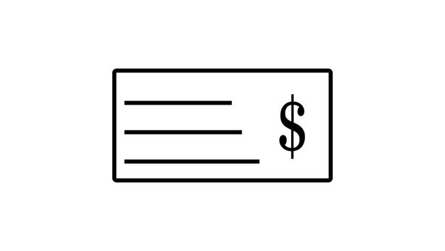 Dollar sign isolated animated on white background.