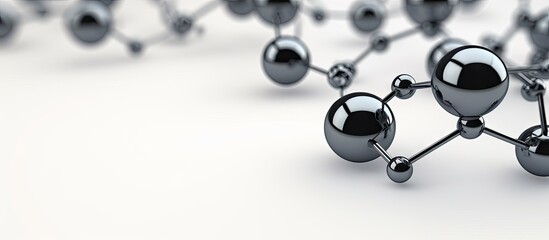 Nano sphere from carbon atoms isolated on white background. Creative Banner. Copyspace image