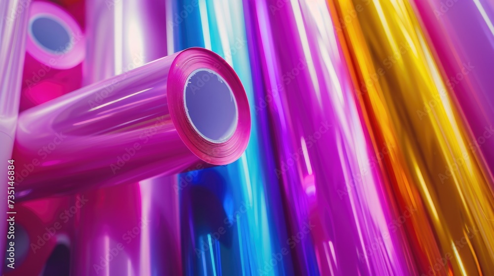 Aufkleber A collection of various colored foil rolls. Perfect for adding a touch of shine and color to any project or event