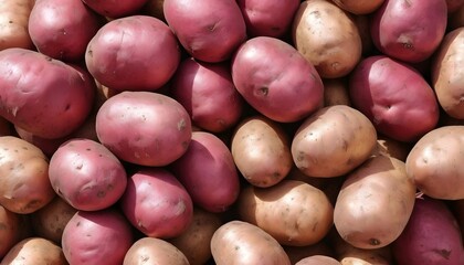 Close up of red potato on white backround