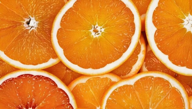 Close up of oranges cut on slices