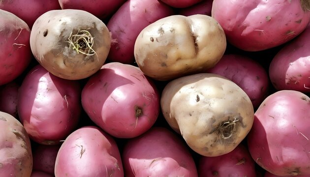 Close up of red potato on white backround