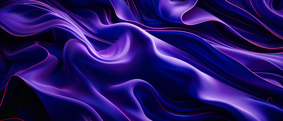 Obraz premium Luxurious silk fabric texture in purple and blue, abstract background of smooth and elegant material, concept of fashion and design