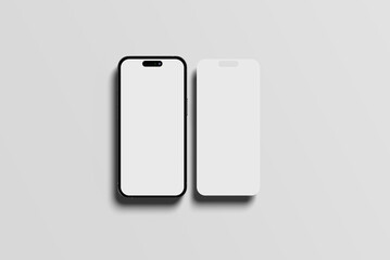 Realistic smartphone and screen mockup illustration on white background