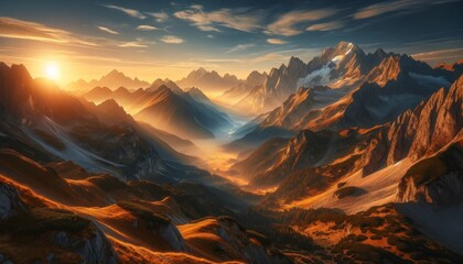 Alpine Glory- Sunrise Over the Mountains