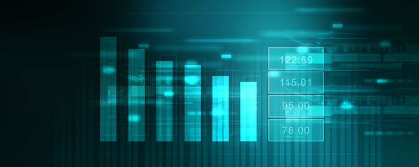 2d rendering Stock market online business concept. business Graph 