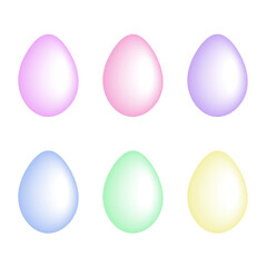 easter colored eggs. set of easter eggs. plain eggs. pastel colored eggs.