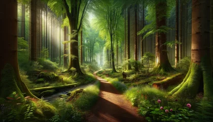 Foto auf Acrylglas Enchanted Forest- Pathway Through the Woods © Анастасия Малькова