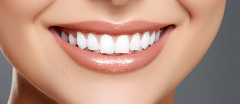 Perfect smile before and after bleaching Dental care and whitening teeth. Creative Banner. Copyspace image