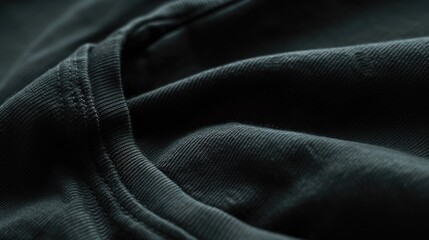 A close-up view of a black shirt. This versatile image can be used in various contexts