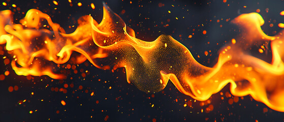 Fiery abstract background with vibrant flames and energy, concept of heat and power, dynamic texture of fire and motion