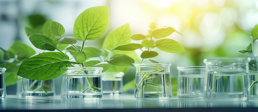 Research man or scientist with leaf sample for analysis floral sustainability or plants growth innovation Science studying biotechnology or ecology expert in a laboratory for agro development