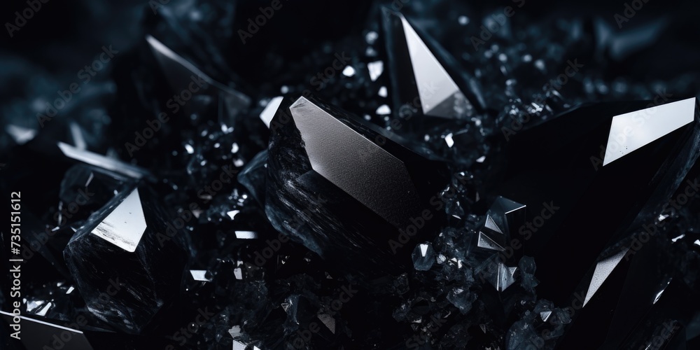 Poster A close-up view of a bunch of crystals. Perfect for adding a touch of elegance to any project