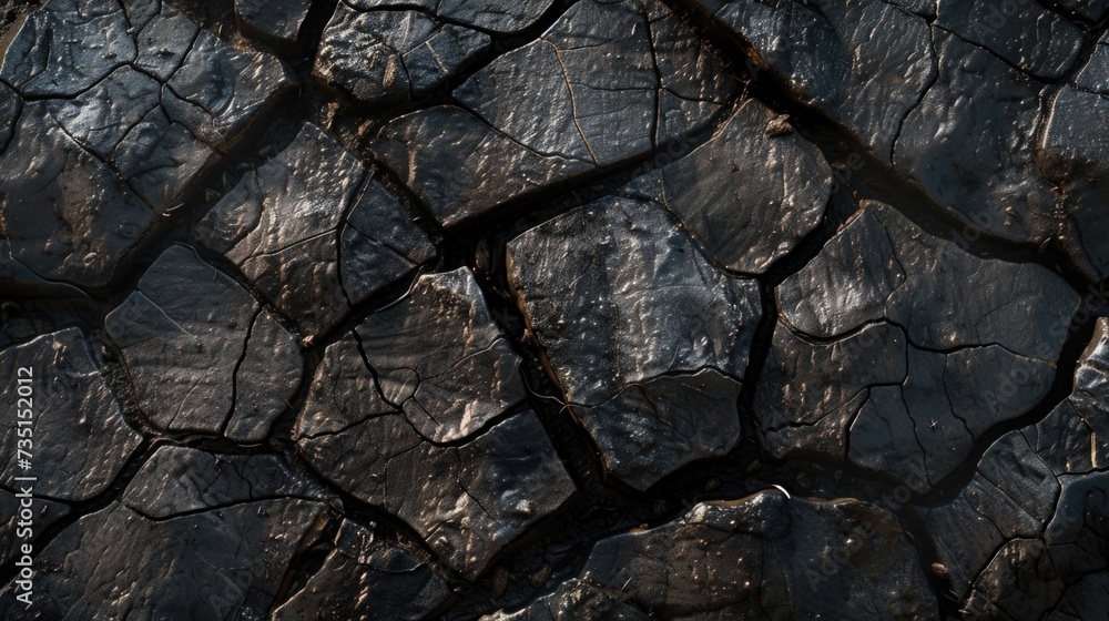 Poster A detailed view of a tree trunk with visible cracks. Suitable for nature-themed designs and illustrations