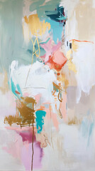 Fototapeta premium Background of abstract expressionist painting with rough expressive brush strokes. Contemporary art. Generative AI