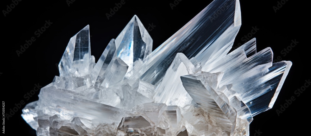 Poster snowflake isolated white background abstract transparent crystal natural photo macro. creative banne