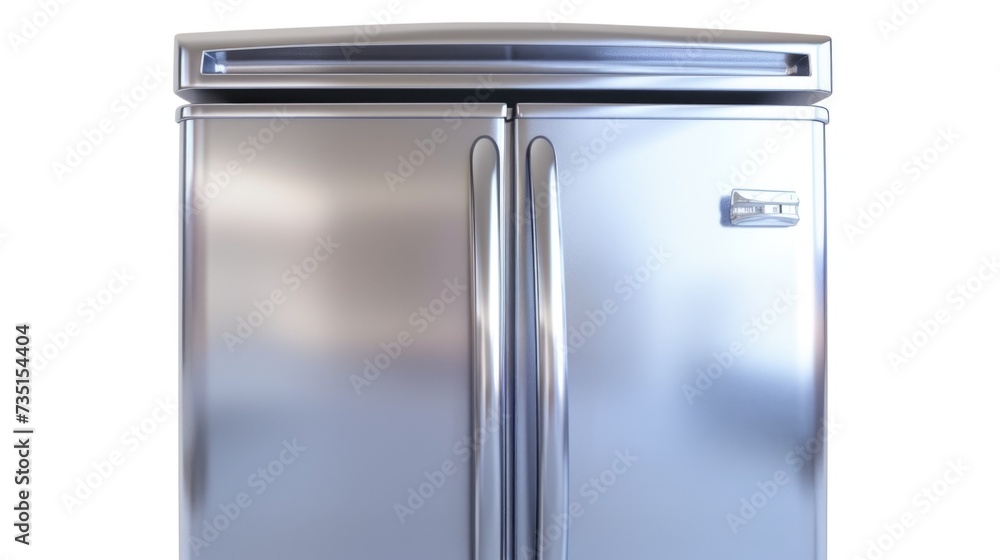 Aufkleber a stainless steel refrigerator is pictured against a plain white background. this versatile image ca