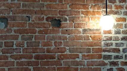 Red brick wall texture or brick wall background for interior exterior decoration and industrial...