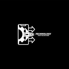 Abstract Initial Logo. White color isolated on Black Background. Technology Branding Logos. Flat Vector Logo Design Template Element icon.