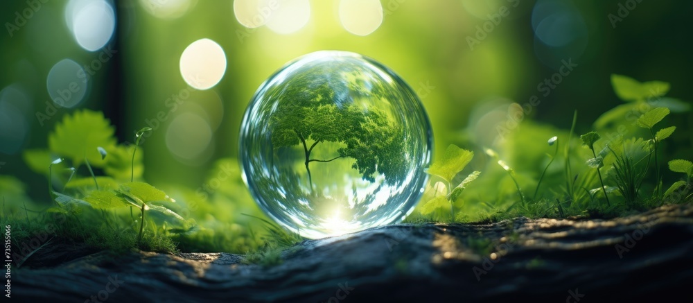 Aufkleber world into the bubble abstract natural backgrounds for your design. creative banner. copyspace image