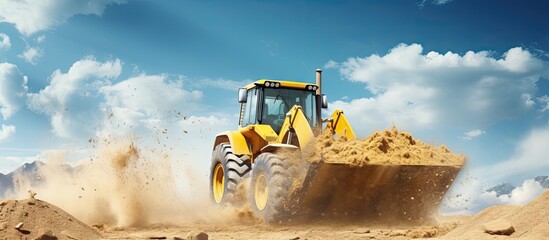 Powerful Wheel Loader Bulldozer Working