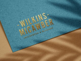Luxury Embossed Gold Logo Mockup Recycled Paper