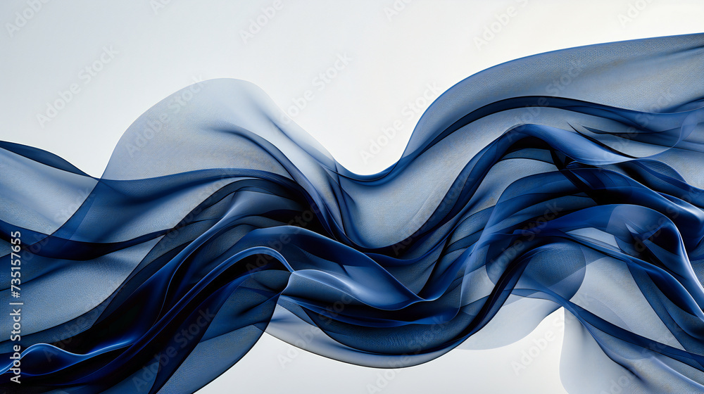 Poster abstract motion and energy background with blue waves, concept of flow and dynamic design, modern an